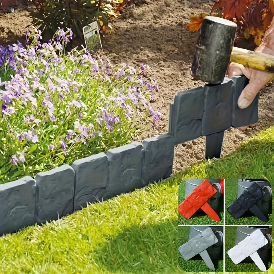 Plastic Garden Boundary Fence Lawns & Terraces - Durable Weather-Resistant Outdoor Decoration, Decorative Garden Fence, Lawn Edging Tool