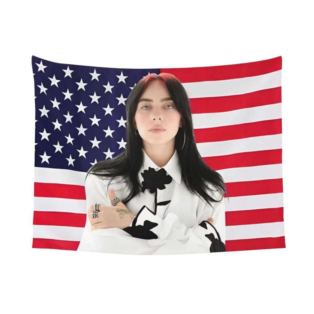 Billies Vintage Retro American Flag Tapestry Hippie Trippy Dreamy Wall Hanging for Bedroom Living Room Dorm Decor