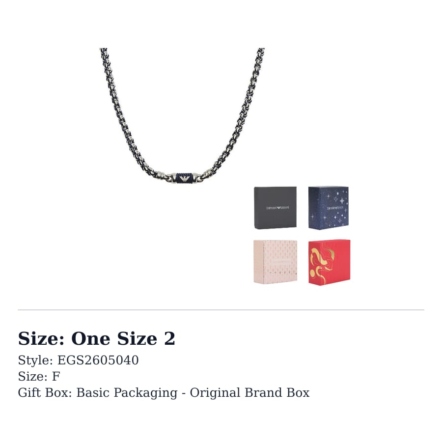 EMPORIO ARMANI Stainless Steel Necklaces Men's Black EGS2605040