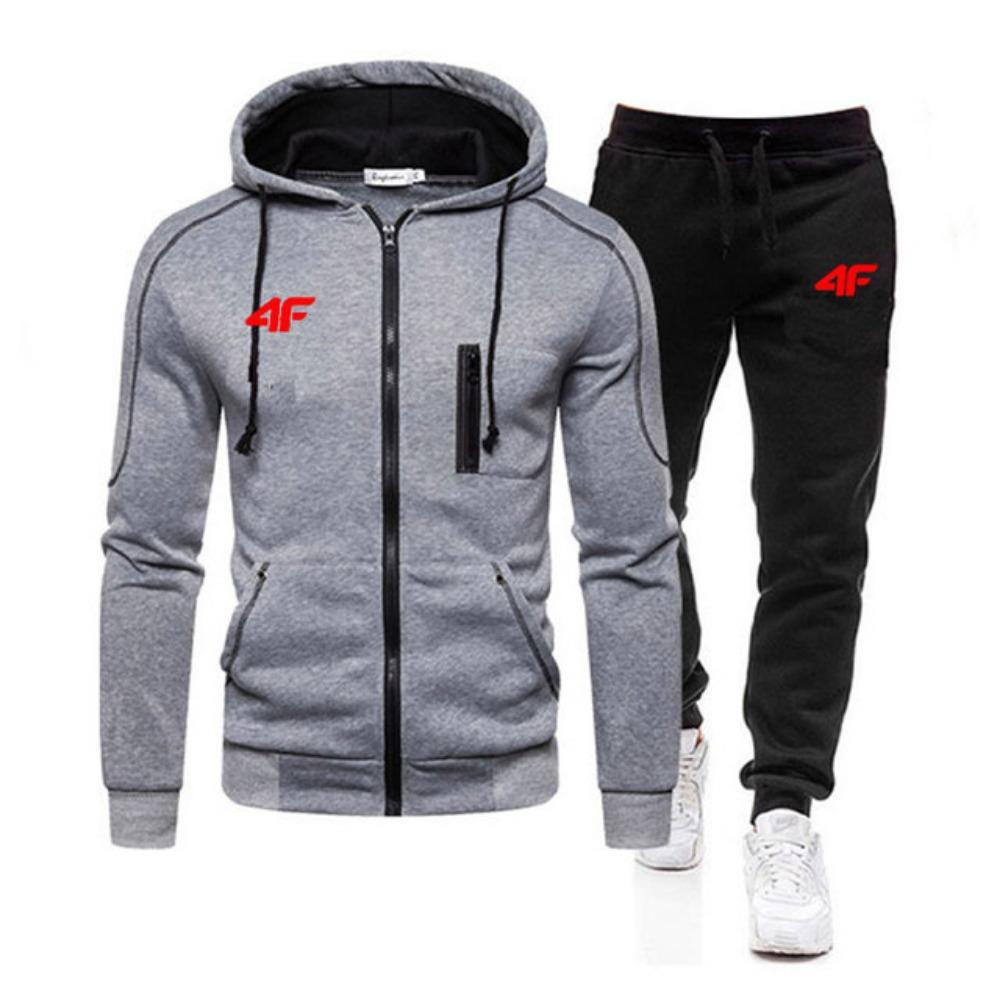 

Осінньо-зимовий чоловічий спортивний костюм на блискавці худі+штани, набір з 2 предметів, спортивний одяг, модний повсякденний чоловічий одяг XL