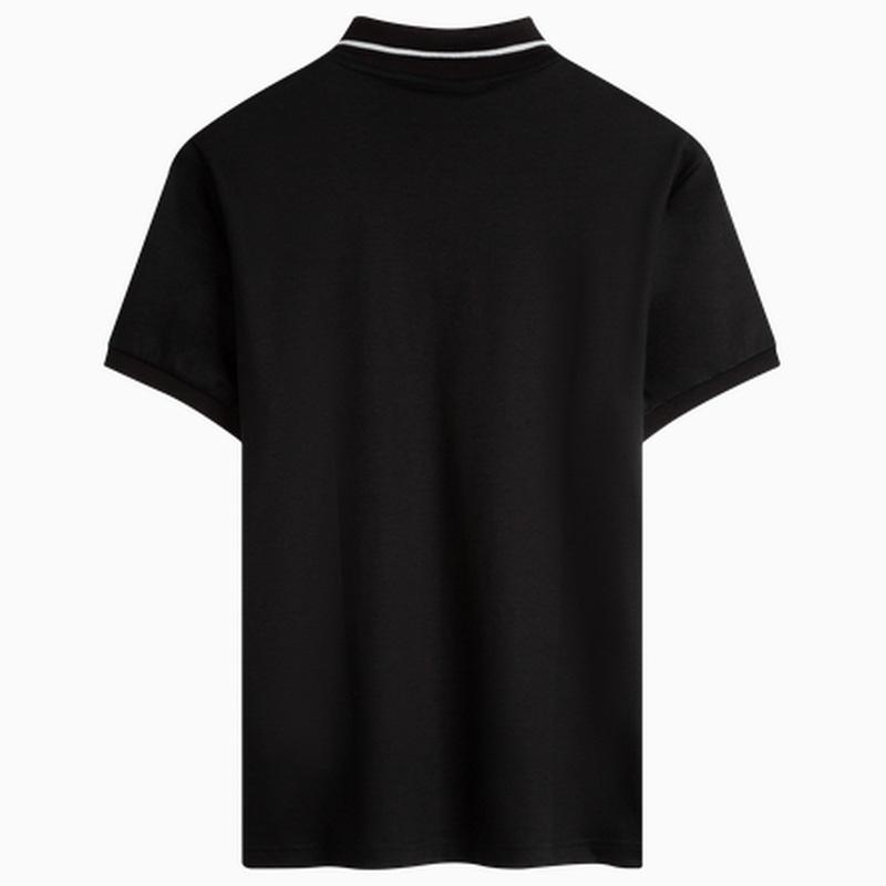 Calvin Klein Solid Color Letter Casual Printed Short Sleeve Polo Shirt Men tops Space-Black J319183BAE