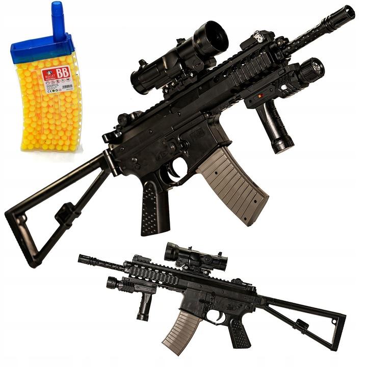 Rifle de Francotirador Automático para Bolas Airsoft Láser Mira Linterna Correa