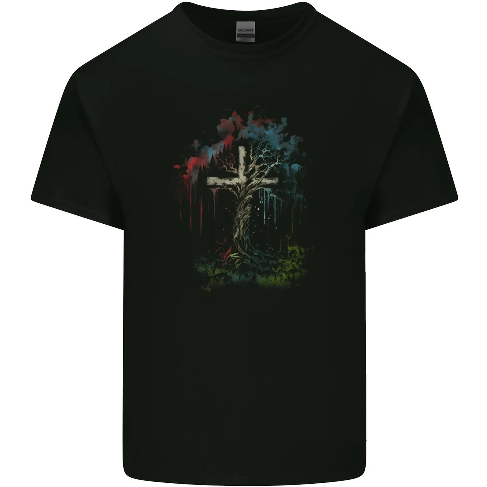 

A Gothic Tree as a Christian Cross Kids T-Shirt Childrens 2XL