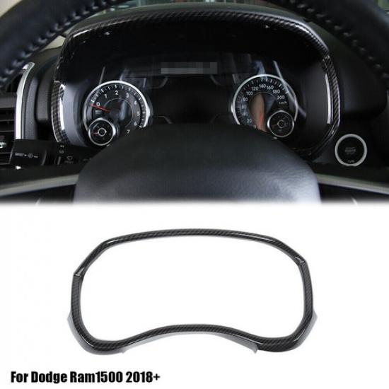 Dashboard Meter Frame Cover Trim Decor For Dodge Ram 1500 2018+ Carbon Fiber