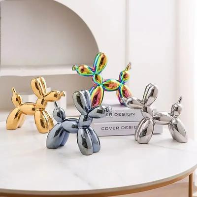 Nordic Ceramic Balloon Dog Abstract Ornament Creative Sculpture Study Room Statue Home Office Accessories Festival Decoration