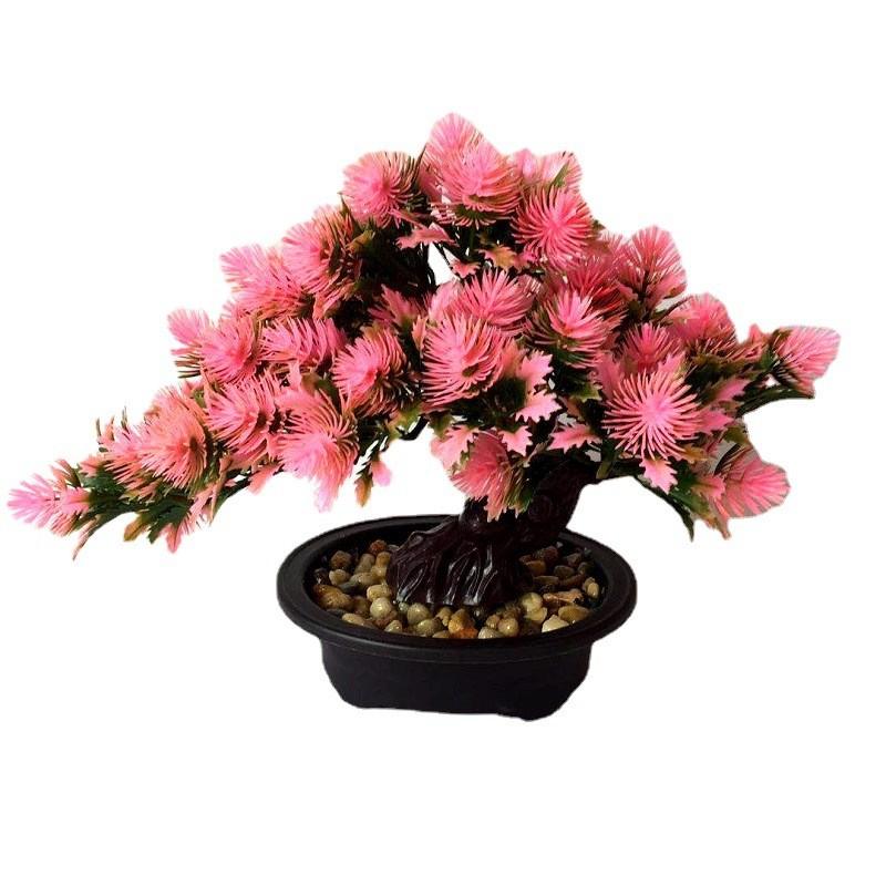 Plastics Simulated Pinus Hwangshanensis Artificial Green Plants  Plants Potted