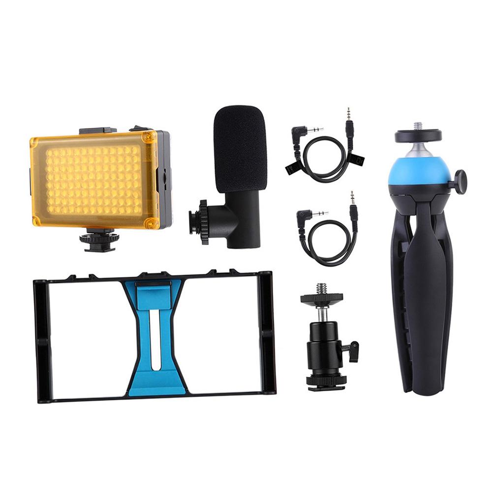 PULUZ PKT3023 Akıllı Telefon El Tipi Film Yapımı Video Rig + 96 LED'li LED Stüdyo Işığı + Video