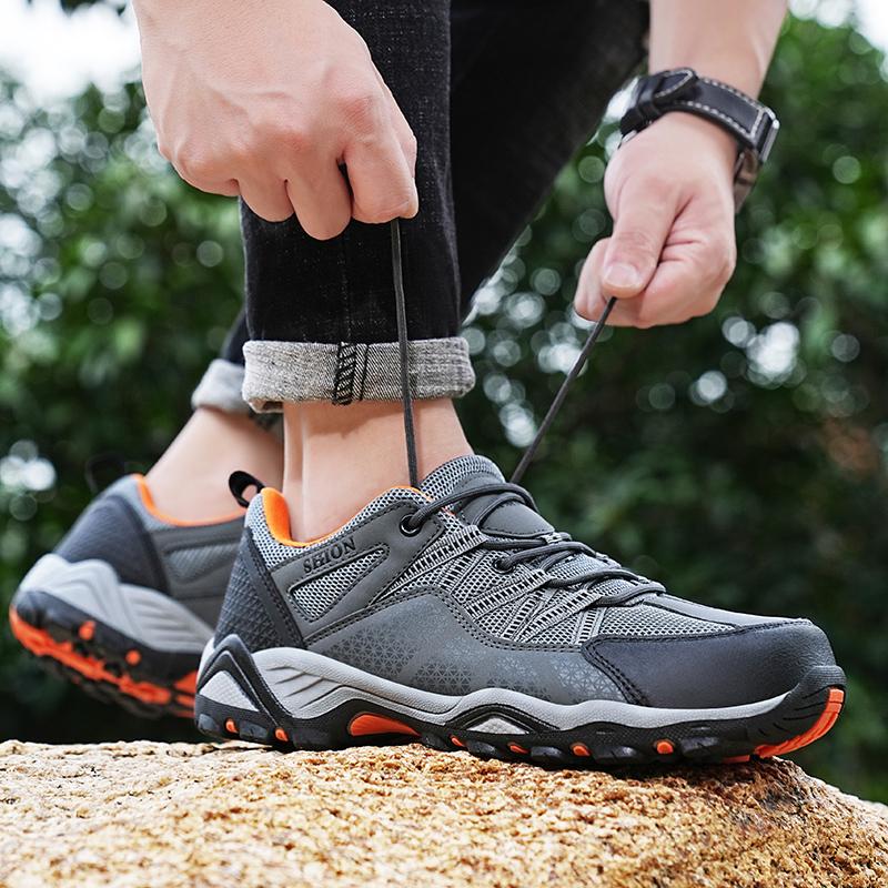 Freizeit-Sneaker Herren Schnürung Anti-Rutsch Freizeit Outdoor Wanderschuhe Herren Air Mesh Atmungsaktiv Weich Niedrig geschnitten Laufschuhe Herren