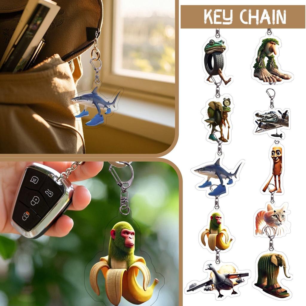 Foreign Version Of Shan Fun Acrylic Keychain, Trendy Acrylic Decoration, Interesting Image