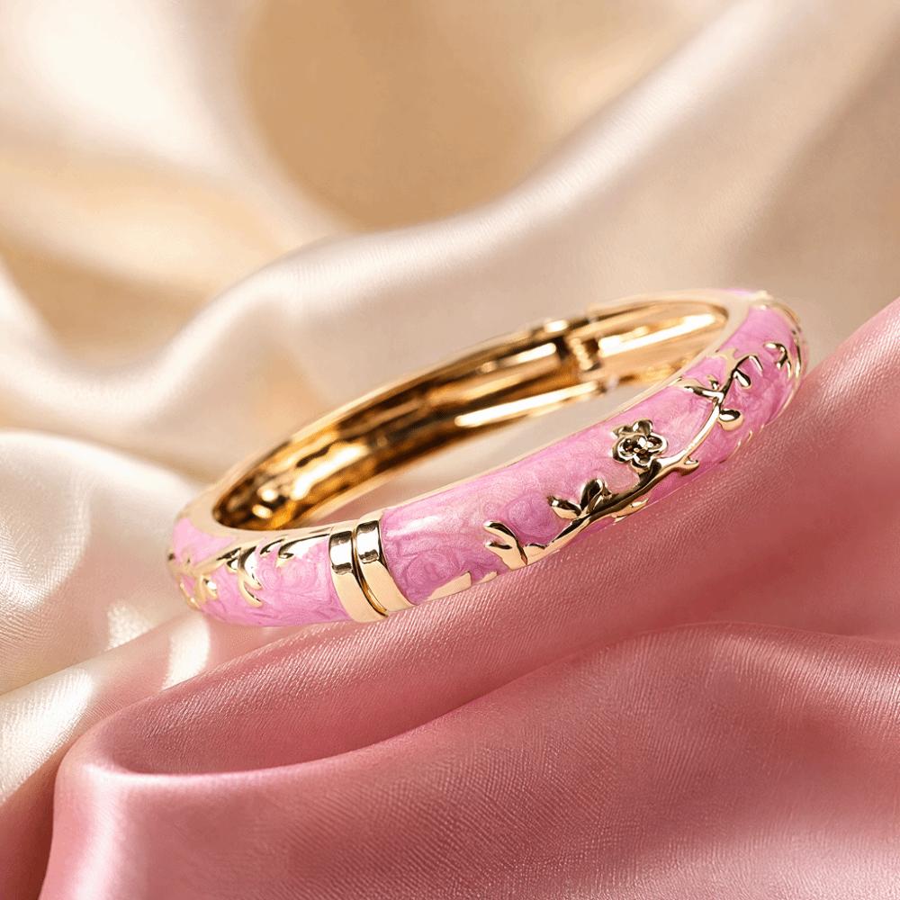 Bracelet à Fleurs Traditionnel Coloré pour Femme Mode Vintage Bracelet Cloisonné Filles