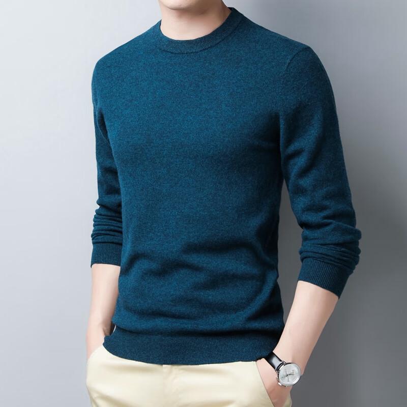 Men's 100% Merino Wool Crew Neck Pullover Sweater