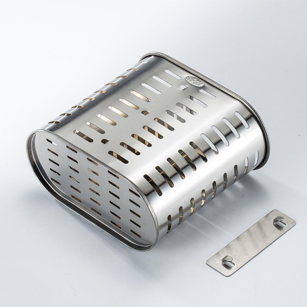 Rustless Steel Chopstick Holder Hollow Draining Hole Storage Basket Silverware Container Kitchen