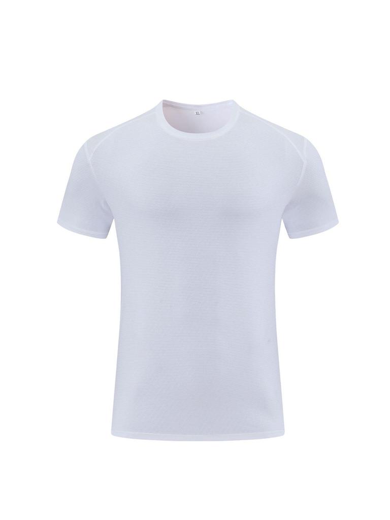 Men's Quick-Dry Sports T-Shirt: Solid Color, Breathable, Short Sleeve for Running & Fitness