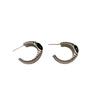 Vintage Roman Style Black Zircon Stud Earrings Half Ring Personality Niche Earrings Personality Fashion Sense Artistic Temperament Earrings