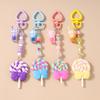 Pretty Resin Candy Lollipop Keychain Women Girls Juice Key Ring Pendants Handbag Decor DIY Key Chain Kid's Jewelry Gift
