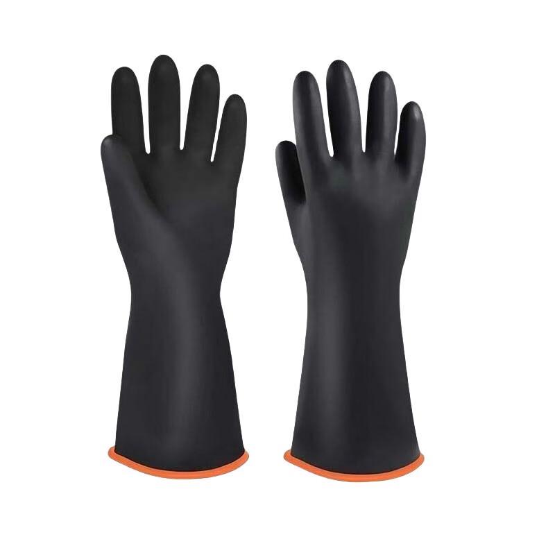 

Jinsu Industrial Black Rubber Gloves, 10 Pairs