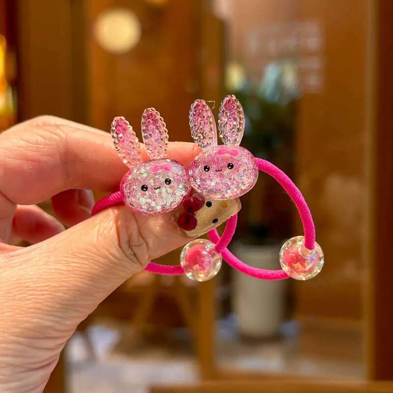2 Pieces Luminous Dolphin Elastic Hair Bands Cute Girls Hair Accessories Children Hair Ties Baby Headwear
