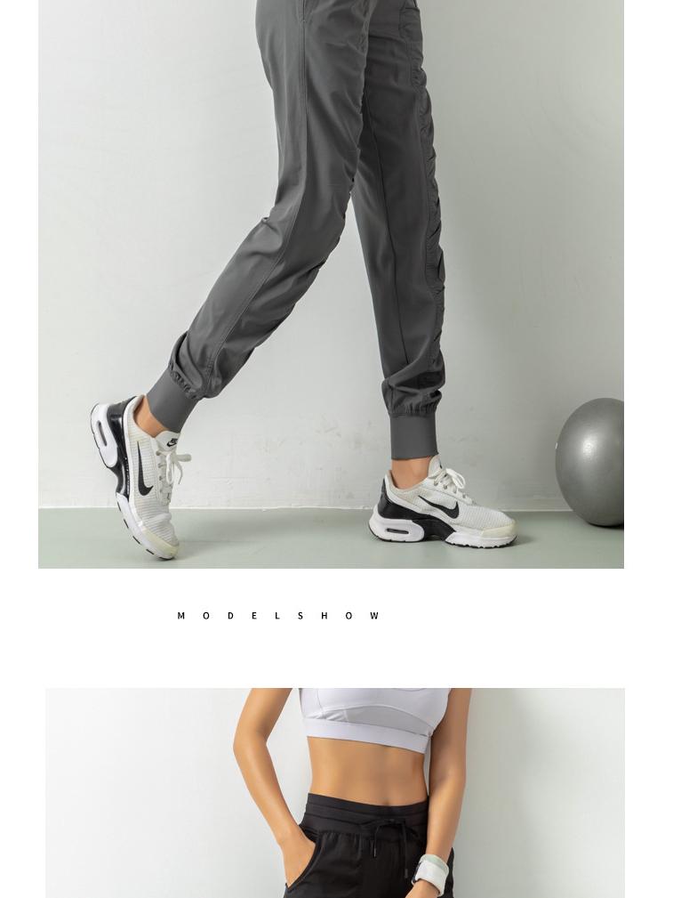 2021 Spring Women's Breathable Loose Fit Nine-Point Running Pants with Pockets