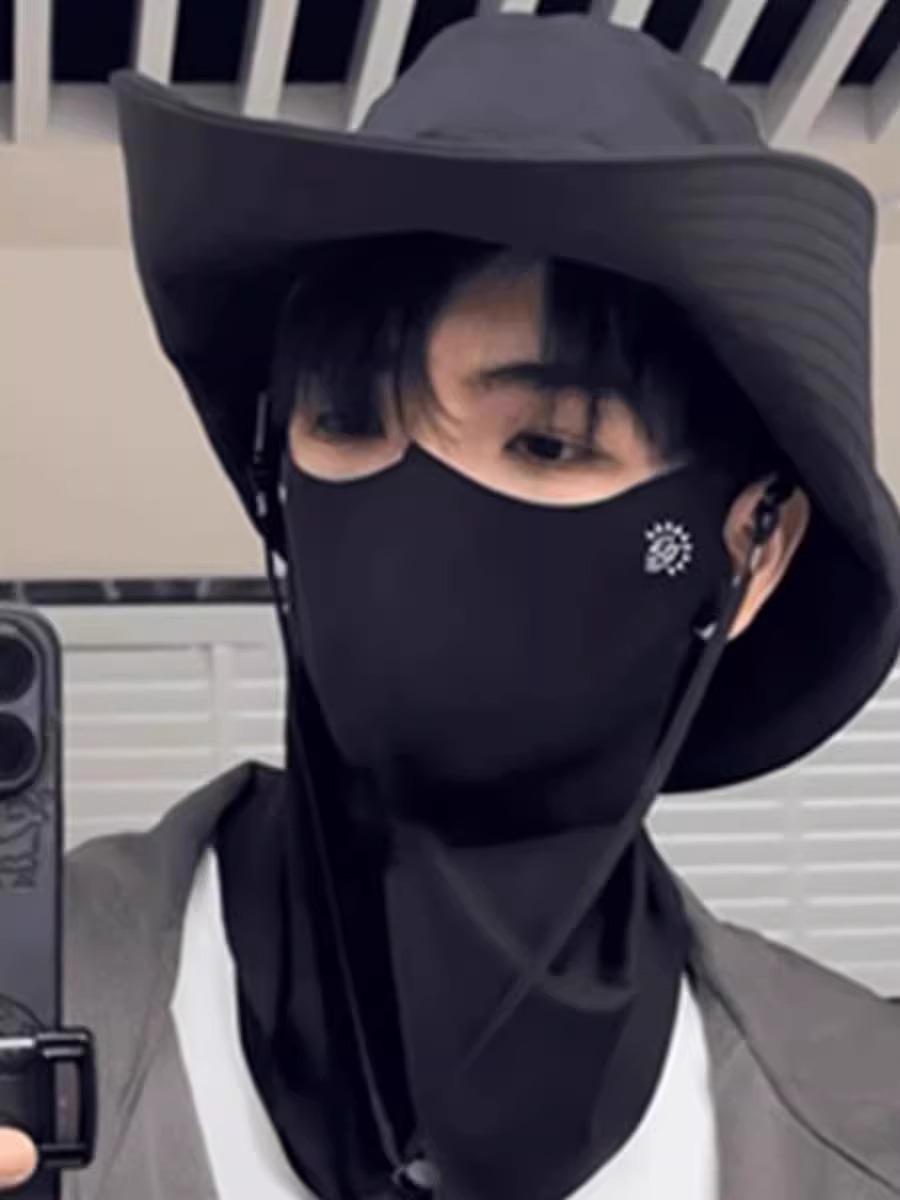 

Men s 3D Anti-UV Summer Mask for Climbing & Cycling - Windproof, Trendy Black Style