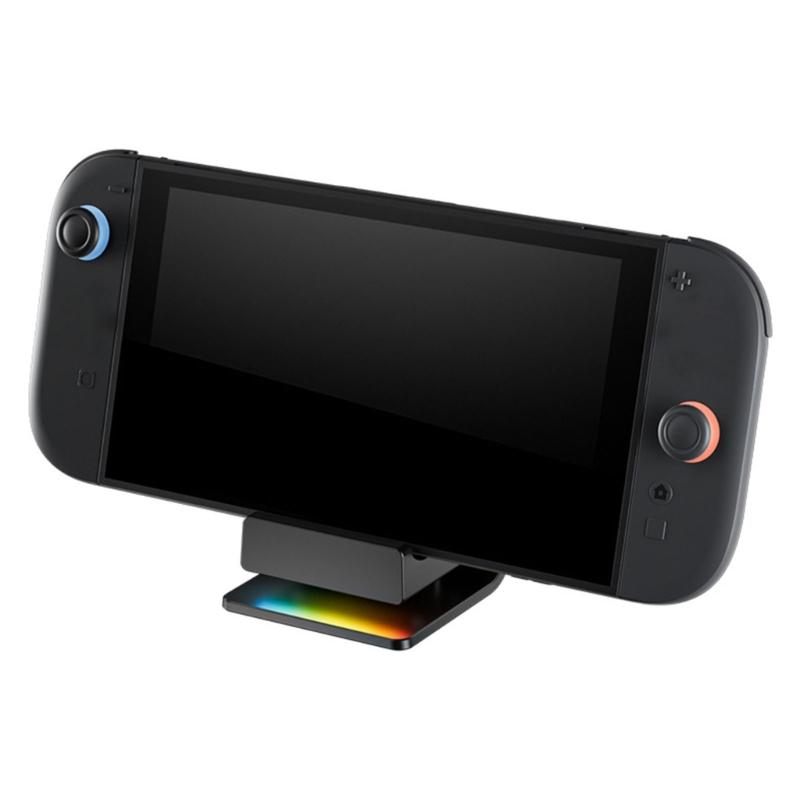 Mini Charging Station Dock For Game Console Handheld Device Featuring Multiple Mode LED Lights & Ergonomic Viewing Angle