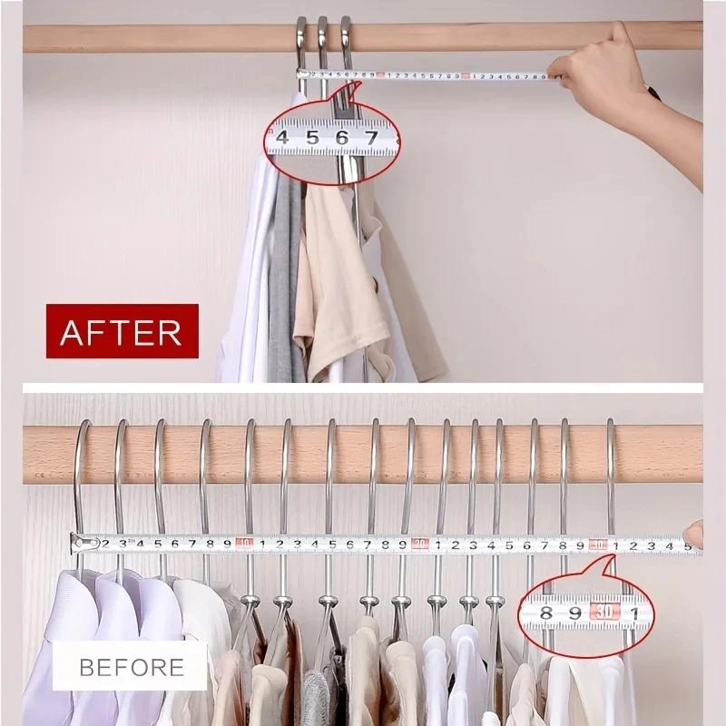 Clothes Drying Rack Mounted Hanger Indoor Space Saving Household One-Piece Clothes Hanger 5 Layer Storage Holder