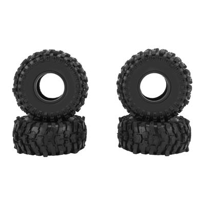 4 Adet 1.9 İnç RC Paletli Lastikler Köpük Takviyeli Kauçuk Lastikler 110 RC Paletli Araba SCX10 için Siyah