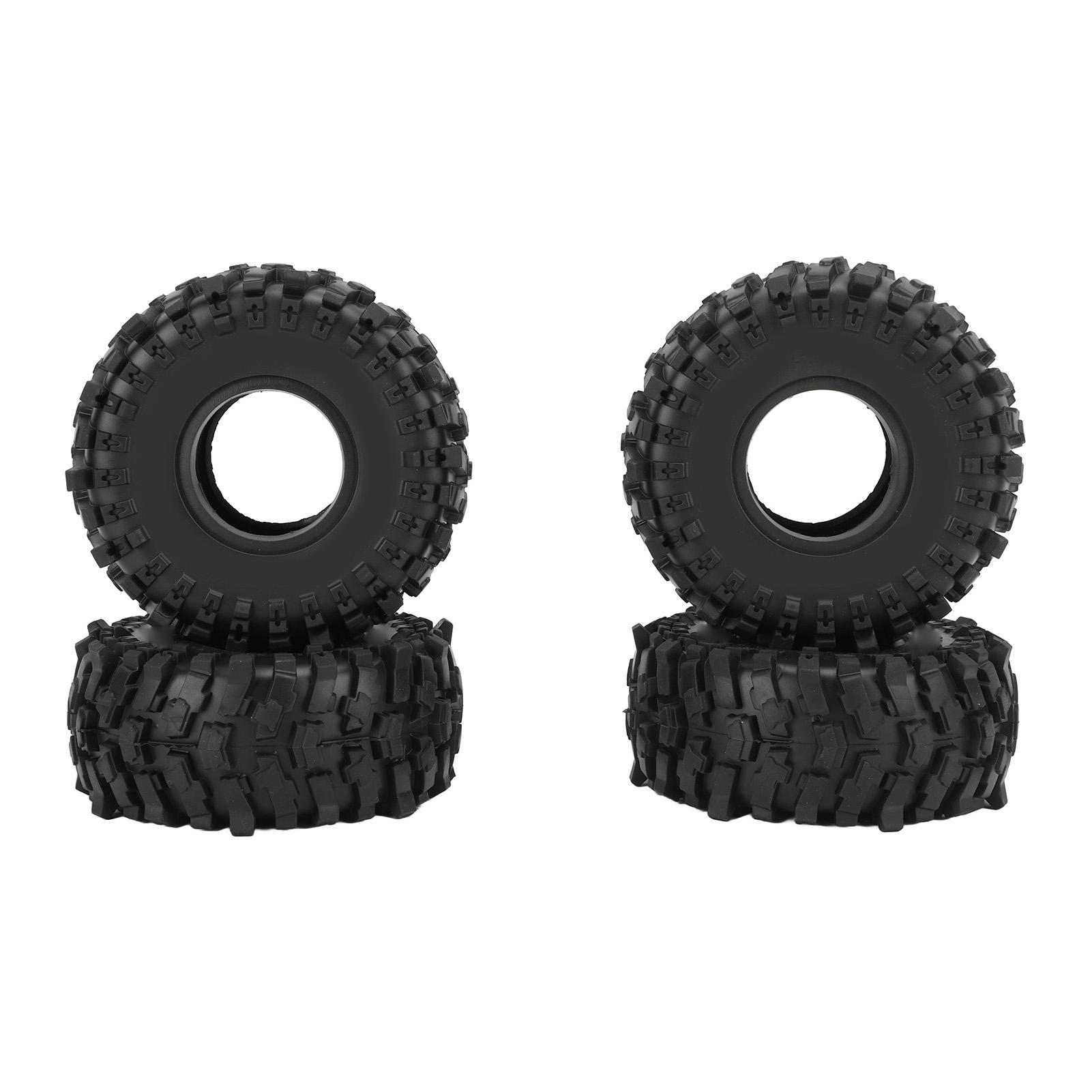 

4Pcs 1.9 Inch RC Crawler Tires Rubber Tires with Foam Insert for 110 RC Crawler Car SCX10 Black
