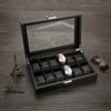 12 Grids Watch Display Storage Box Watch Organizer Case PU Leather