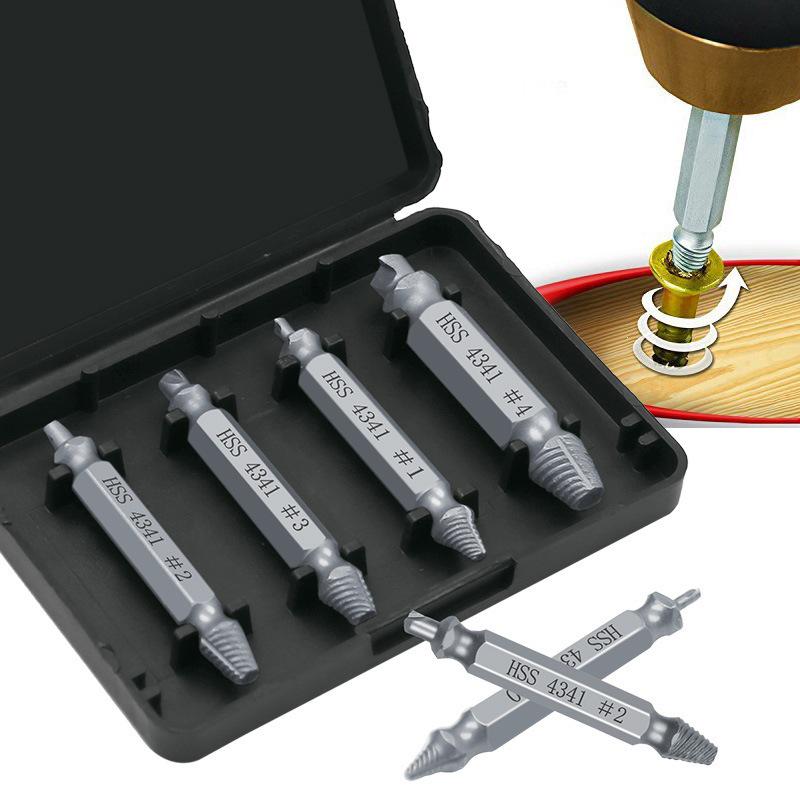 4341 Double-Ended Screw & Wire Extractor Set, 6-Piece for Stripped Screw Removal