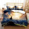Anime Game Motif Microfibre Bedding Sets, Children's Birthday Gift with Zip Room Decor for Teenagers Adulte  Duvet Cover