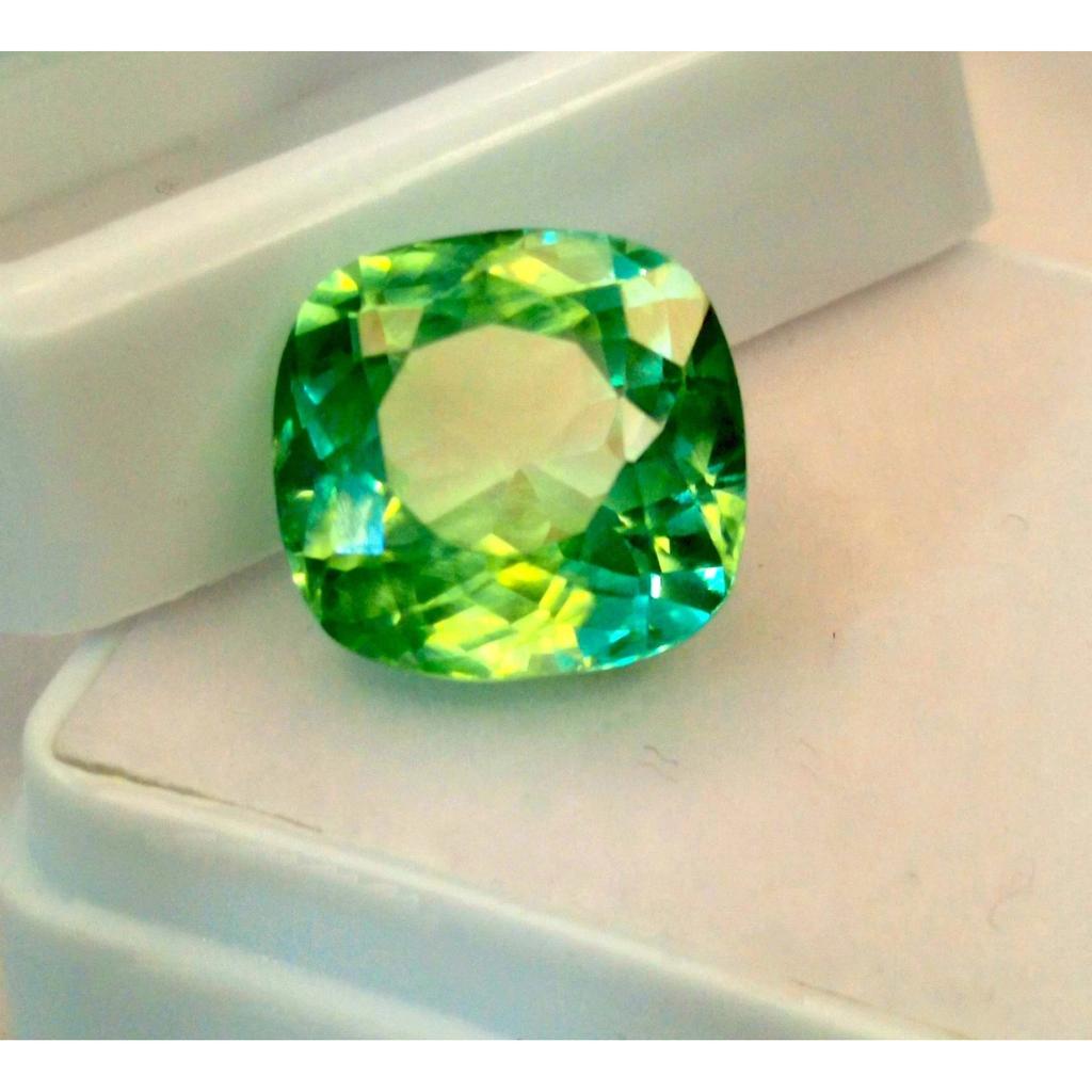 Green Sapphire Natural 8-10 Ct Cushion Cut Fabulous Certified Loose Gemstone