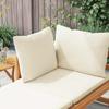 Sun Lounger with 1 Armrest Cream White Solid Acacia Wood