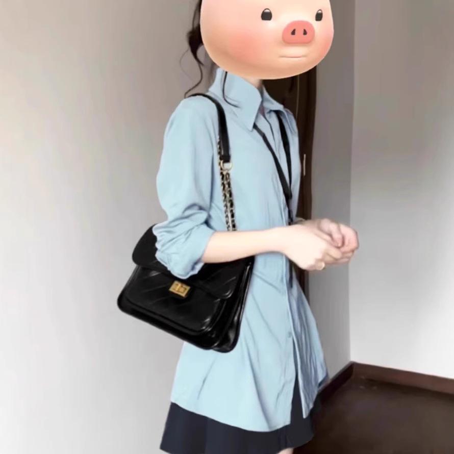 Korean Trendy Spring Slimming A-line Short Sleeve Two-piece Set for Women