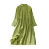 Elegant Linen Shirtdress Design for A Slim Solid Color Dress for Spring and Fall