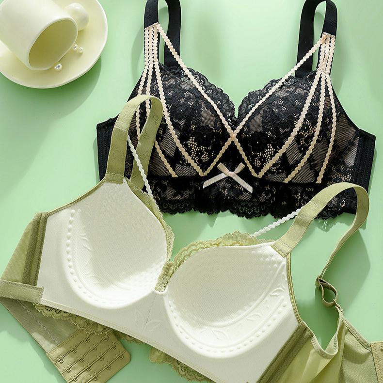Adjustable Underwear for Women's Gathering Anti Sagging Summer Bra Thin Full Cup Plus Size Bra