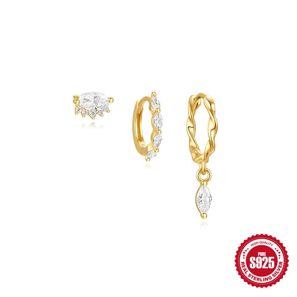 

S925 Sterling Silver Daily Temperament Matching Set Earrings Earrings Women S Earrings Stud Earrings Set 925 Silver