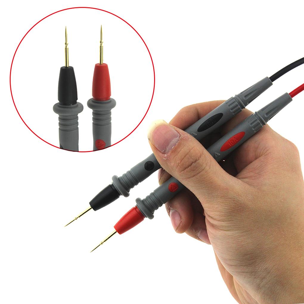 1 Pair Multimeter Test Pin Electrician Wire Pen Probe Insulated Handle Needle Professional Measurement with Clip