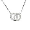New Double Ring Necklace Women'S Jewelry Pendant French Zircon Clavicle Chain Premium Niche