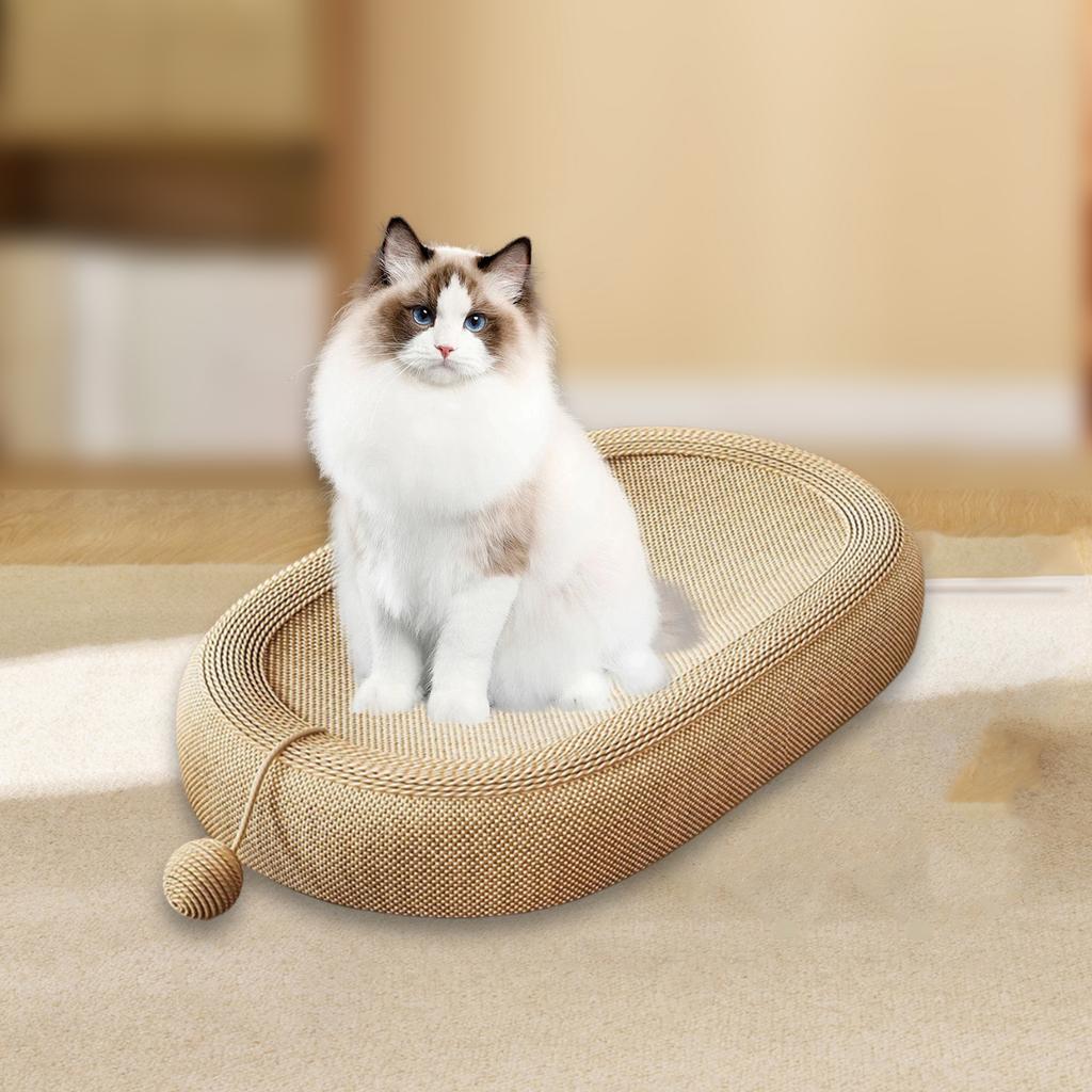 Sisal Cat Scratcher Board with Ball Scratch Resistant Cat Scratching Pad Lounge Sofa for Cats or Small Dogs Cat Scratching Bed