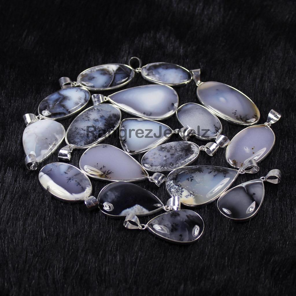 Dendrite Opal Gemstone Pendant Jewelry Making For Silver Jewelry Supply Healing Crystal Pendant Necklace Gift For Her Wire Wrapping Pendant
