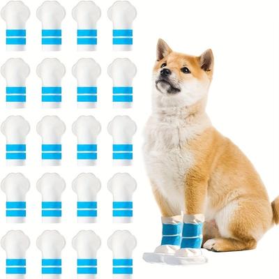 20pcs Pet Dog Shoe Covers - Disposable Dog Shoes for Paw Protection, Adjustable with Foot Covers, Disposable Dog Foot Covers For