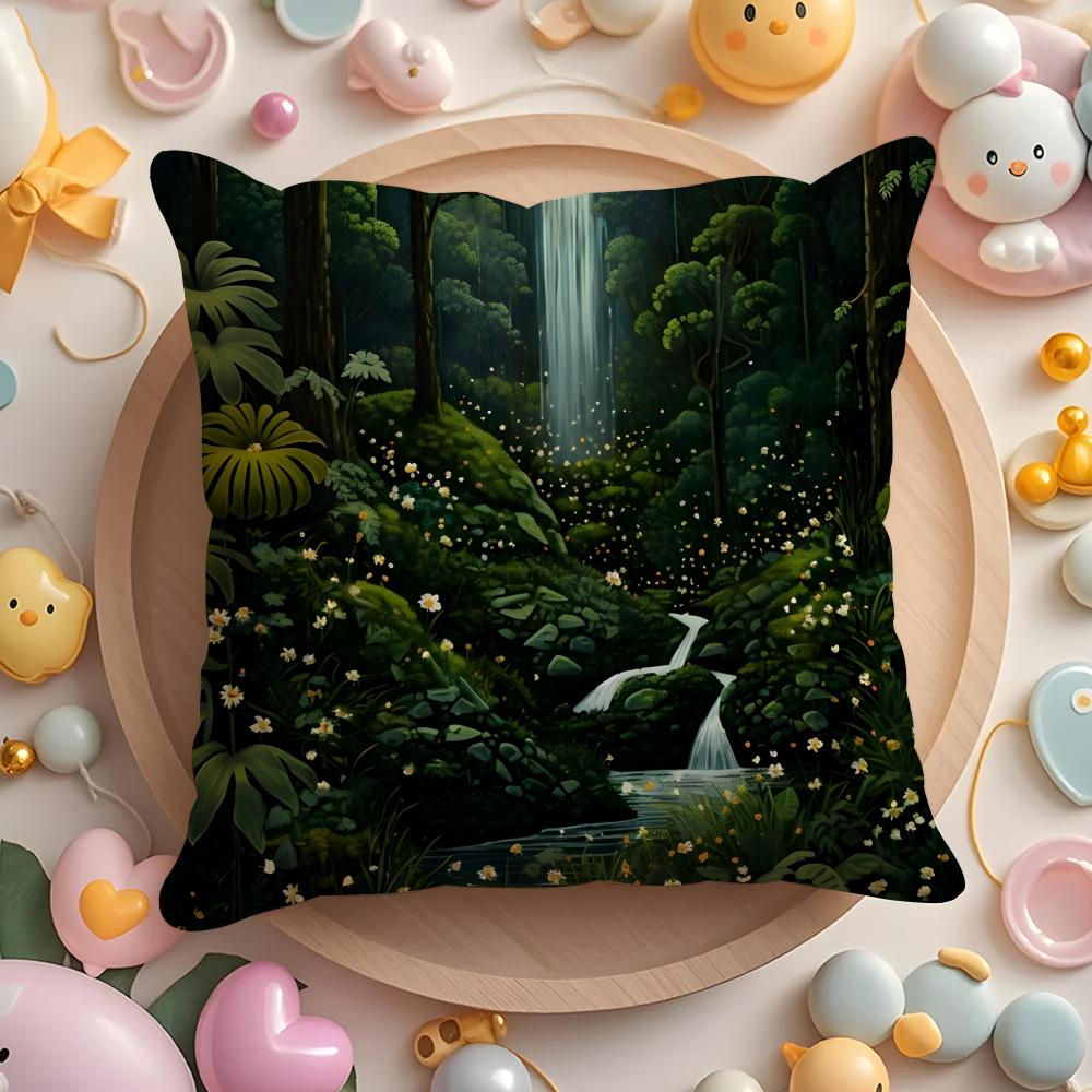 Midsummer Nights Flowers Cushion Cover Short Plush DoubleSided Printing Home Machine Washable in Warm Winter Pillow Cover