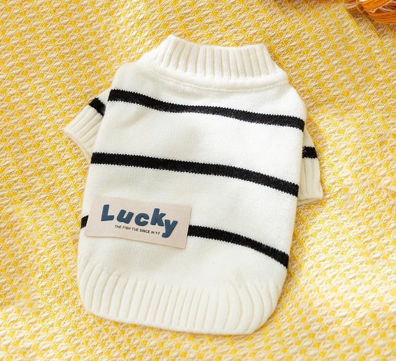 Cozy Striped Faux Mink Sweater for Small/Medium Dogs & Cats - Autumn/Winter Pet Apparel
