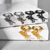 Men's Dinosaur Hoop Earring,Anti Allergy Tyrannosaurus Rex Skeleton Earrings,Jurassic Dinosaur Enthusiast Earring Gift