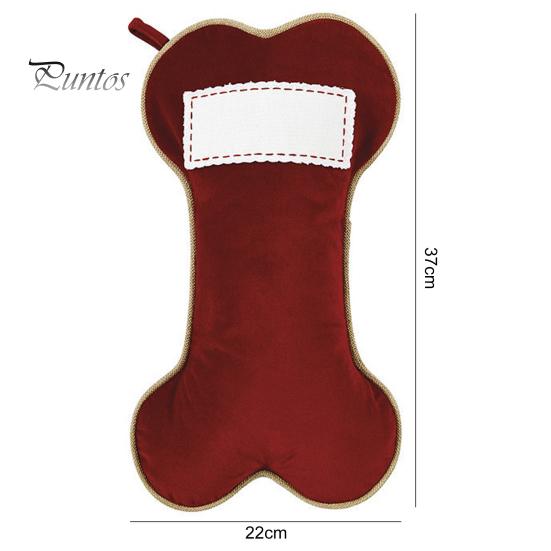 Christmas Gift Bag Easy To Hang Increase Atmosphere Festive Dog Bone Socks Gift Bag