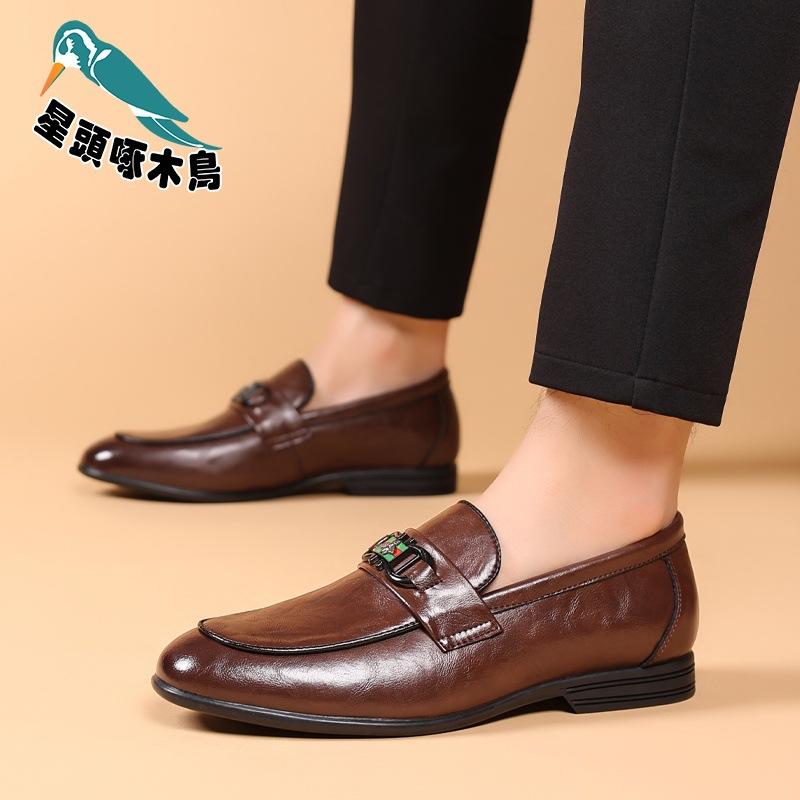 Popular Leather Men's Casual Dress New Business Leather Shoes Men's One-pedal Leather Shoes