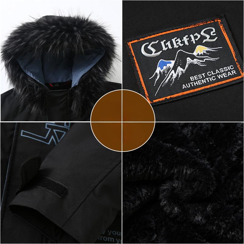 12XL Men's Plus Fat Plus Size Plus Cotton Windbreaker Mid-length Parker Loose Extra Large Cotton Jacket