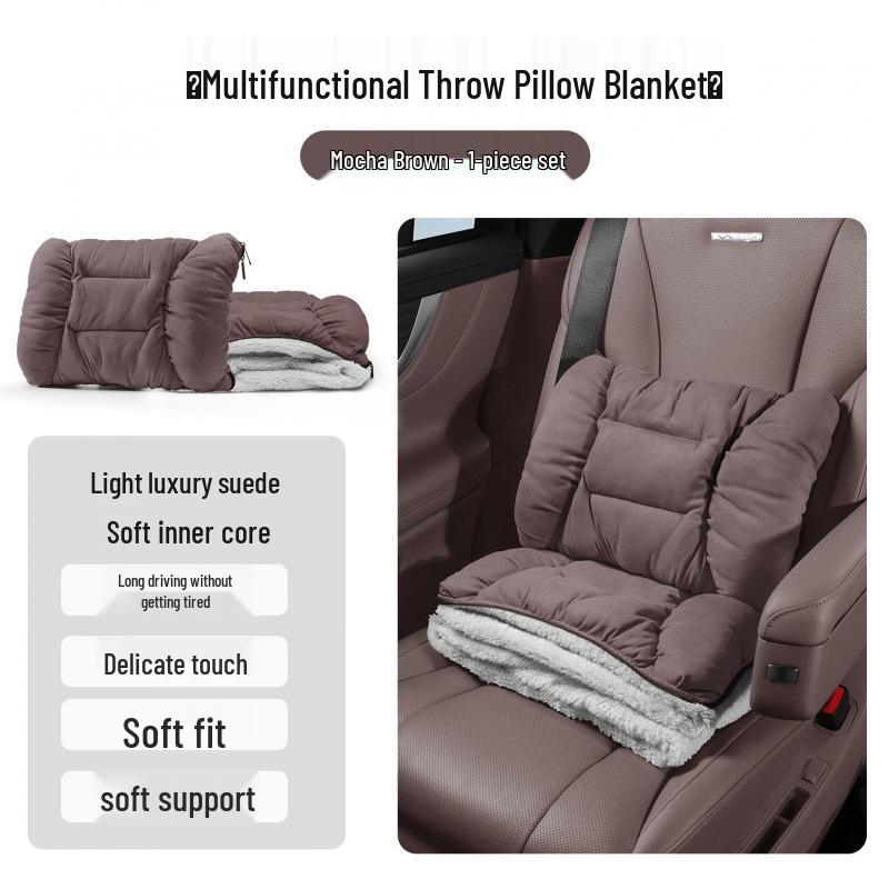 Flannel Headrest & Lumbar Support with Neck Pillow for Porsche Cayenne, Macan, 911, Panamera, 718, Taycan