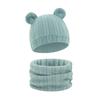 Reversible Infant Winter Hat Neck Warmer Combo Stretchy Cotton Blend 2 in 1 Baby Beanies Scarf Set for 8 to 36 Month Olds