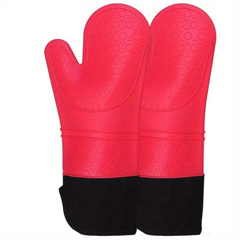 1pc Insulated Oven Gloves Silicone Heat-proof Gloves Oven Mitts Microwave Oven Baking Tools Household Kitchen Bar Bakeware
